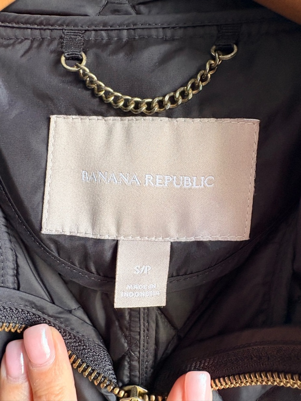 Banana Republic Quilted Black Puffer Jacket with Gold Hardware - Picture 3 of 4